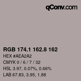 Color code: RGB 174.1 162.8 162 | qconv.com