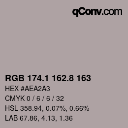 Farbcode: RGB 174.1 162.8 163 | qconv.com