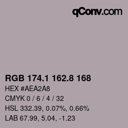 Farbcode: RGB 174.1 162.8 168 | qconv.com