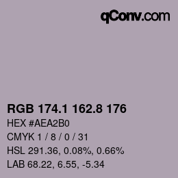 Color code: RGB 174.1 162.8 176 | qconv.com