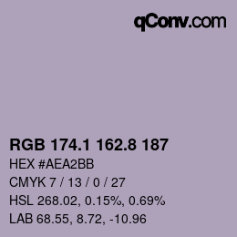 Color code: RGB 174.1 162.8 187 | qconv.com