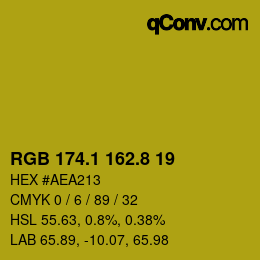 カラーコード: RGB 174.1 162.8 19 | qconv.com