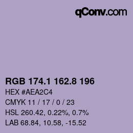 Color code: RGB 174.1 162.8 196 | qconv.com