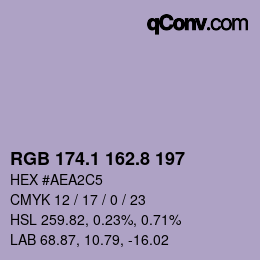 Color code: RGB 174.1 162.8 197 | qconv.com
