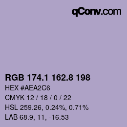 Color code: RGB 174.1 162.8 198 | qconv.com