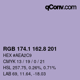 Color code: RGB 174.1 162.8 201 | qconv.com