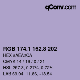 Color code: RGB 174.1 162.8 202 | qconv.com