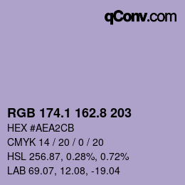 Color code: RGB 174.1 162.8 203 | qconv.com