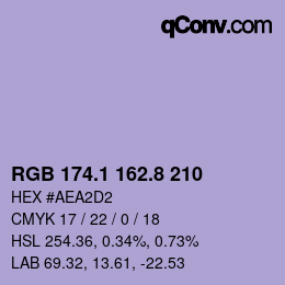 Color code: RGB 174.1 162.8 210 | qconv.com