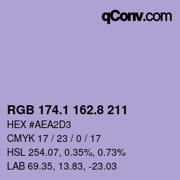 Color code: RGB 174.1 162.8 211 | qconv.com