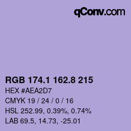 Color code: RGB 174.1 162.8 215 | qconv.com