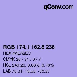 Color code: RGB 174.1 162.8 236 | qconv.com