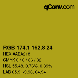 カラーコード: RGB 174.1 162.8 24 | qconv.com