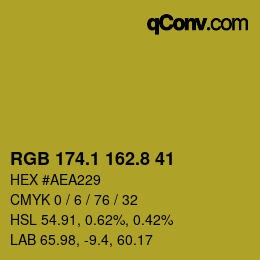 カラーコード: RGB 174.1 162.8 41 | qconv.com