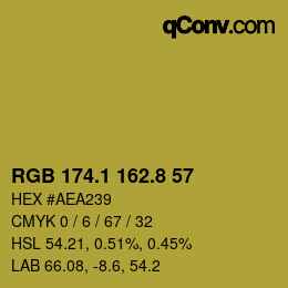 カラーコード: RGB 174.1 162.8 57 | qconv.com
