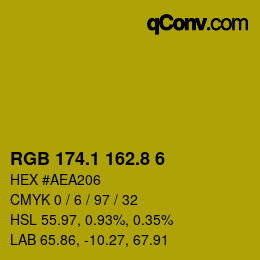 カラーコード: RGB 174.1 162.8 6 | qconv.com