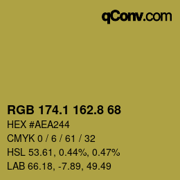 カラーコード: RGB 174.1 162.8 68 | qconv.com