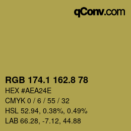 カラーコード: RGB 174.1 162.8 78 | qconv.com