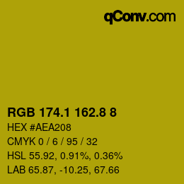 カラーコード: RGB 174.1 162.8 8 | qconv.com