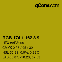 カラーコード: RGB 174.1 162.8 9 | qconv.com