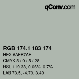 Color code: RGB 174.1 183 174 | qconv.com