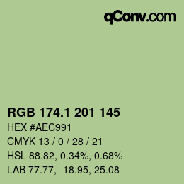 カラーコード: RGB 174.1 201 145 | qconv.com