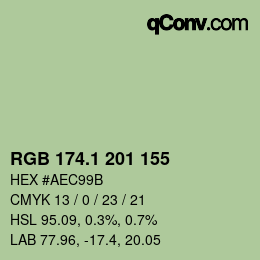 カラーコード: RGB 174.1 201 155 | qconv.com