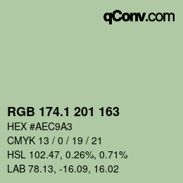 Color code: RGB 174.1 201 163 | qconv.com