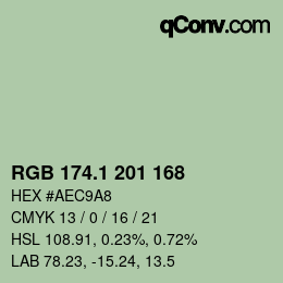 Color code: RGB 174.1 201 168 | qconv.com