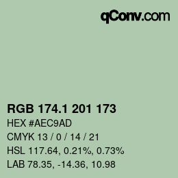 Color code: RGB 174.1 201 173 | qconv.com