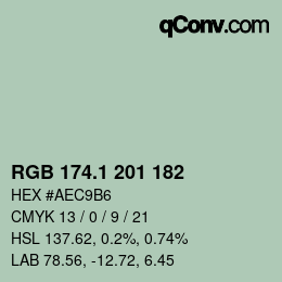 Color code: RGB 174.1 201 182 | qconv.com