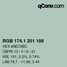 Color code: RGB 174.1 201 188 | qconv.com