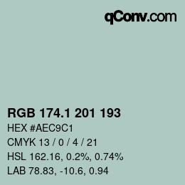 Color code: RGB 174.1 201 193 | qconv.com