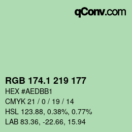 カラーコード: RGB 174.1 219 177 | qconv.com