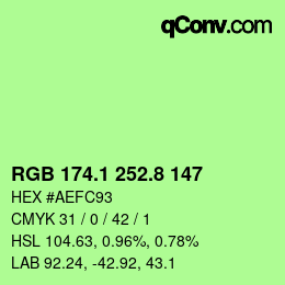 カラーコード: RGB 174.1 252.8 147 | qconv.com