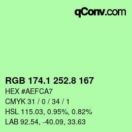カラーコード: RGB 174.1 252.8 167 | qconv.com
