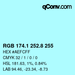 Color code: RGB 174.1 252.8 255 | qconv.com