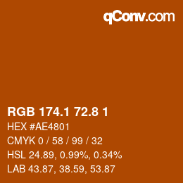 Color code: RGB 174.1 72.8 1 | qconv.com