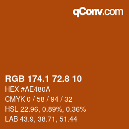 カラーコード: RGB 174.1 72.8 10 | qconv.com