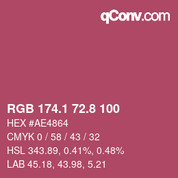 カラーコード: RGB 174.1 72.8 100 | qconv.com
