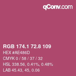 カラーコード: RGB 174.1 72.8 109 | qconv.com