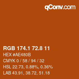 Color code: RGB 174.1 72.8 11 | qconv.com