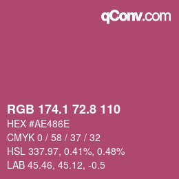 カラーコード: RGB 174.1 72.8 110 | qconv.com
