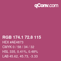 カラーコード: RGB 174.1 72.8 115 | qconv.com