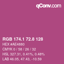 カラーコード: RGB 174.1 72.8 128 | qconv.com