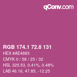 カラーコード: RGB 174.1 72.8 131 | qconv.com