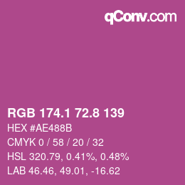 カラーコード: RGB 174.1 72.8 139 | qconv.com