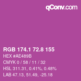 カラーコード: RGB 174.1 72.8 155 | qconv.com