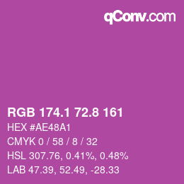 カラーコード: RGB 174.1 72.8 161 | qconv.com