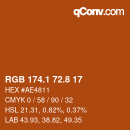 Color code: RGB 174.1 72.8 17 | qconv.com